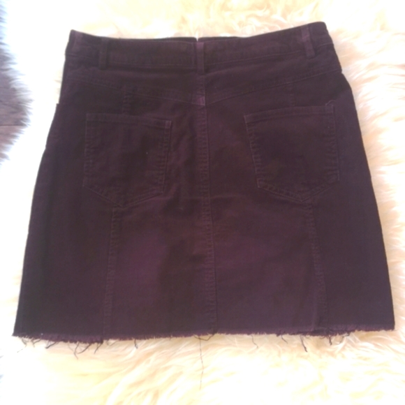 Burgundy Corduroy Mini Skirt - Picture 4 of 5